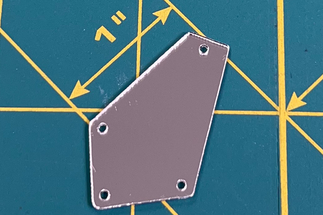 Crystal ♦ MM22x37 ♦ Half Gross - 72pcs. ♦ Acrylic Mirror ♦ Sew-On ♦ Pentagon A