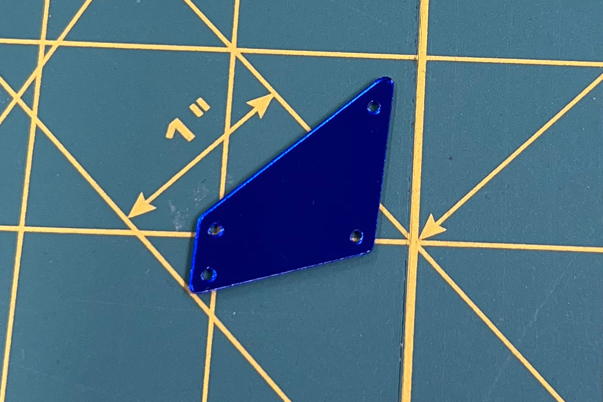 Sapphire ♦ MM17x38 ♦ Dozen - 12pcs. ♦ Acrylic Mirror ♦ Sew-On ♦ Tetragon A