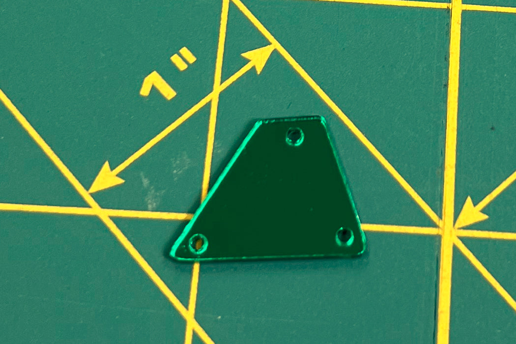 Emerald ♦ MM15X20 ♦ Half Gross - 72pcs. ♦ Acrylic Mirror ♦ Sew-On ♦ Trapezoid