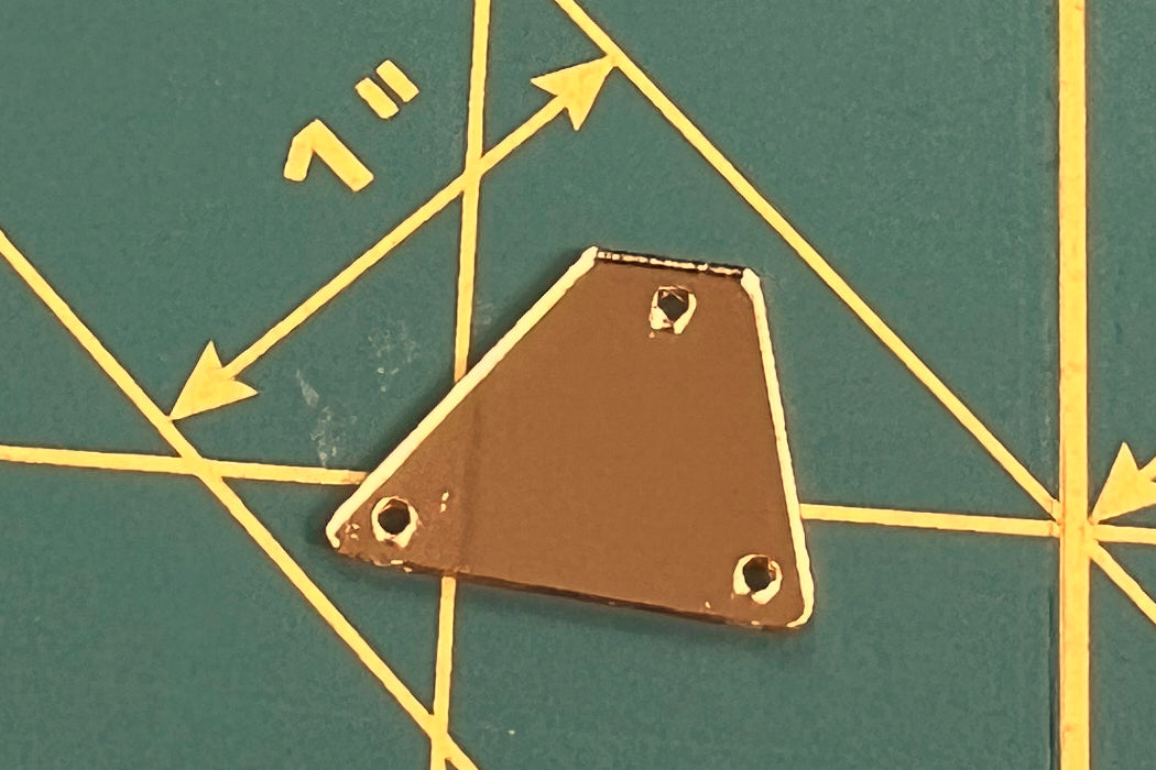 Gold ♦ MM15X20 ♦ Half Gross - 72pcs. ♦ Acrylic Mirror ♦ Sew-On ♦ Trapezoid