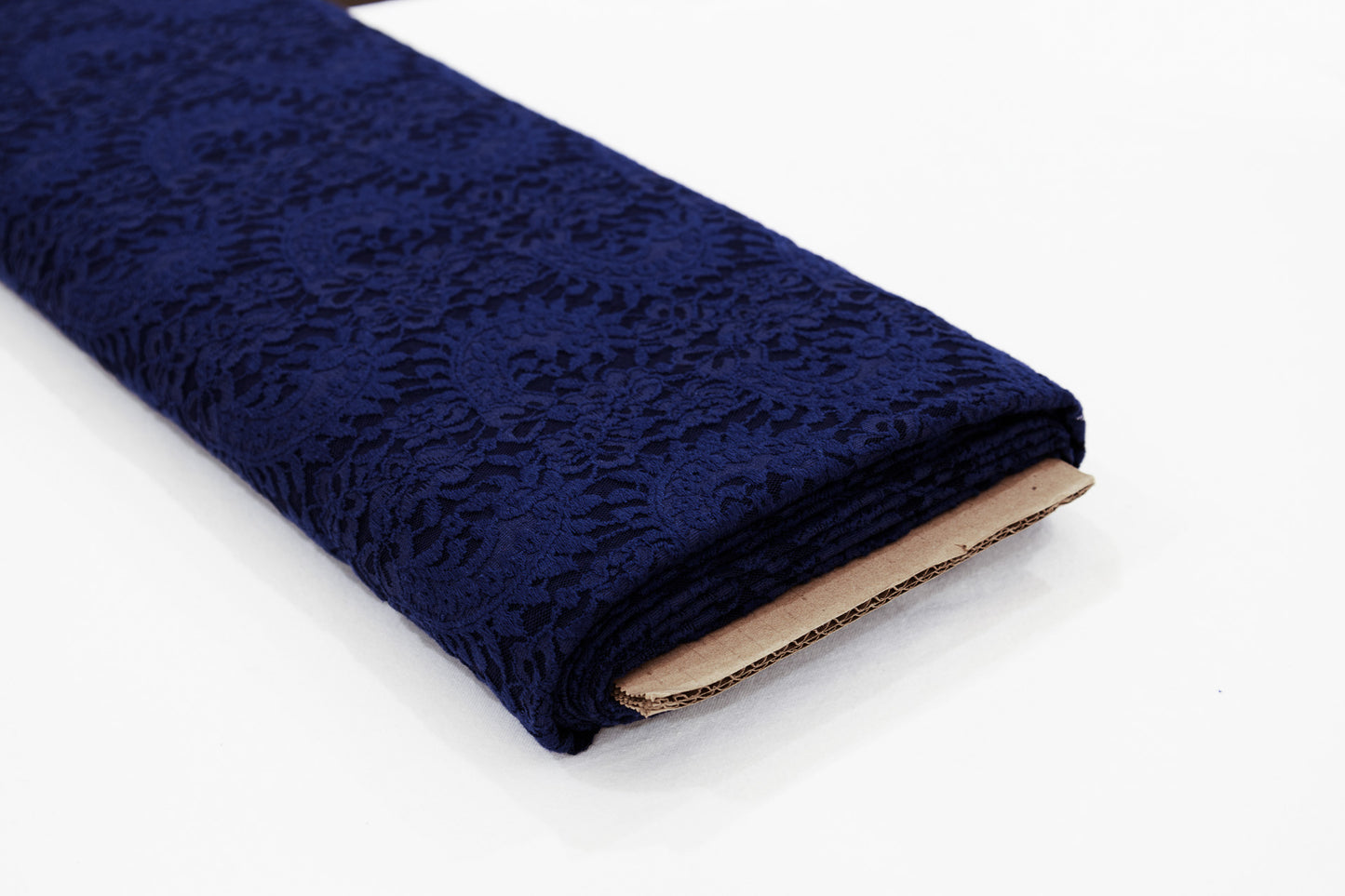 Stretch Lace Paisley Navy $/foot