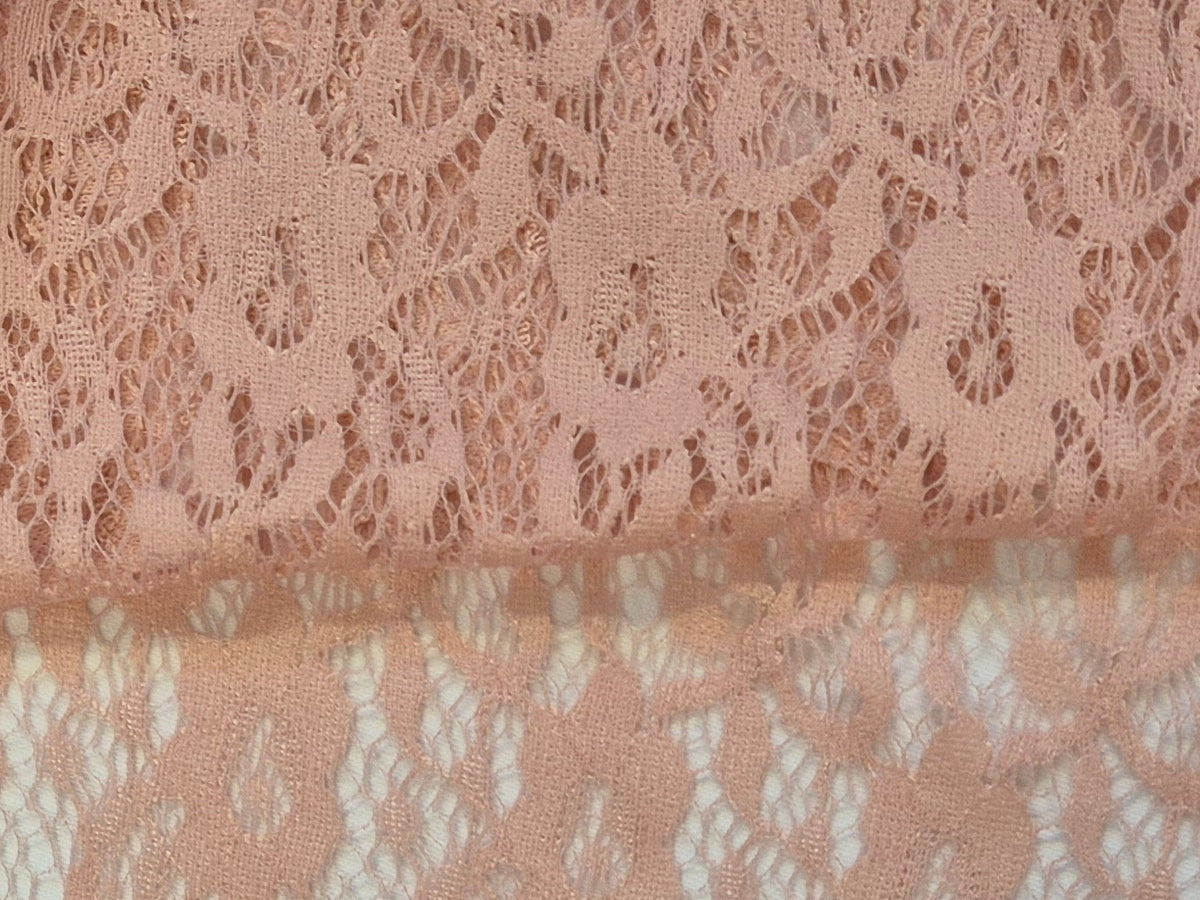 Stretch Lace Pansy Rose Blush $/foot