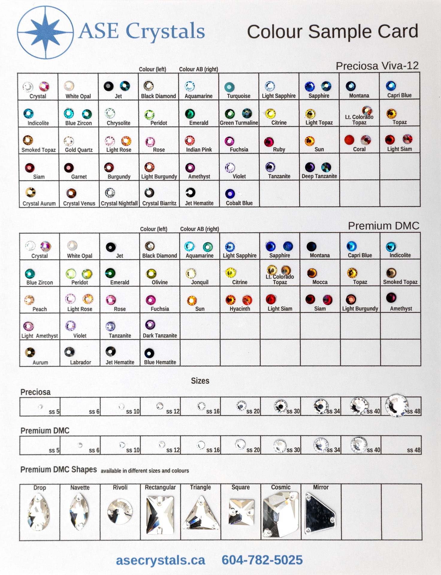 Rhinestones Sample Card Page Size