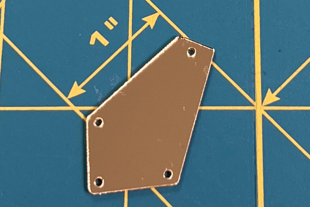 Gold ♦ MM22x37 ♦ Half Gross - 72pcs. ♦ Acrylic Mirror ♦ Sew-On ♦ Pentagon A