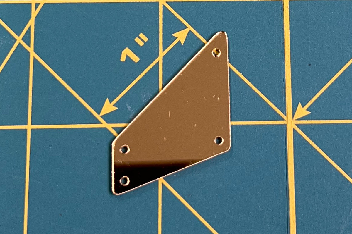 Gold ♦ MM17x38 ♦ Dozen - 12pcs. ♦ Acrylic Mirror ♦ Sew-On ♦ Tetragon A