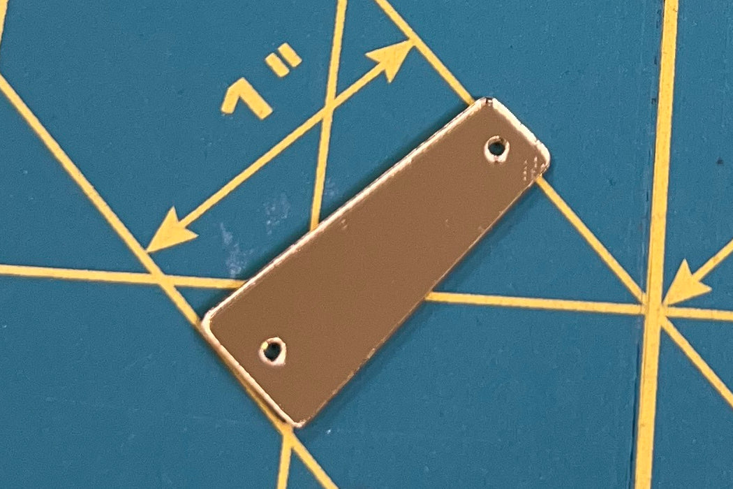 Gold ♦ MM11x27 ♦ Dozen - 12pcs. ♦ Acrylic Mirror ♦ Sew-On ♦ Trapezoid A