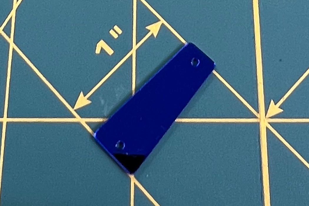 Sapphire ♦ MM11x27 ♦ Dozen - 12pcs. ♦ Acrylic Mirror ♦ Sew-On ♦ Trapezoid A