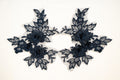 Mia 3D Floral Lace Embroidery Applique CM19x14 Dark Blue Pair