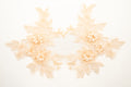 Mia 3D Floral Lace Embroidery Applique CM19x14 Light Peach Pair