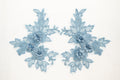 Mia 3D Floral Lace Embroidery Applique CM19x14 Light Sapphire Pair