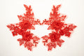 Mia 3D Floral Lace Embroidery Applique CM19x14 Light Siam Pair