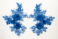 Mia 3D Floral Lace Embroidery Applique CM19x14 Sapphire Pair