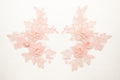Mia 3D Floral Lace Embroidery Applique CM19x14 Light Rose Pair