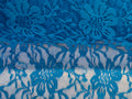 Stretch Lace Garden Flower Capri Blue $/foot