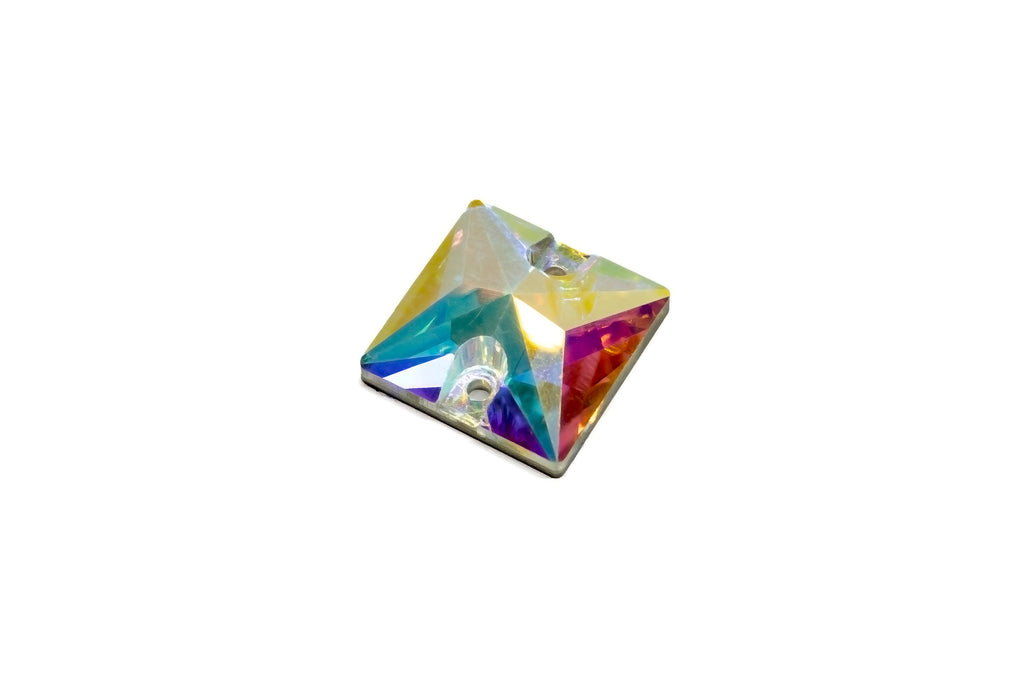 Crystal AB ♦ MM12 ♦ Stone - 1pc. ♦ Premium DMC ♦ Sew-On ♦ Square