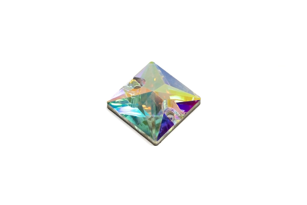Crystal AB ♦ MM10 ♦ Dozen - 12pcs. ♦ Premium DMC ♦ Sew-On ♦ Square