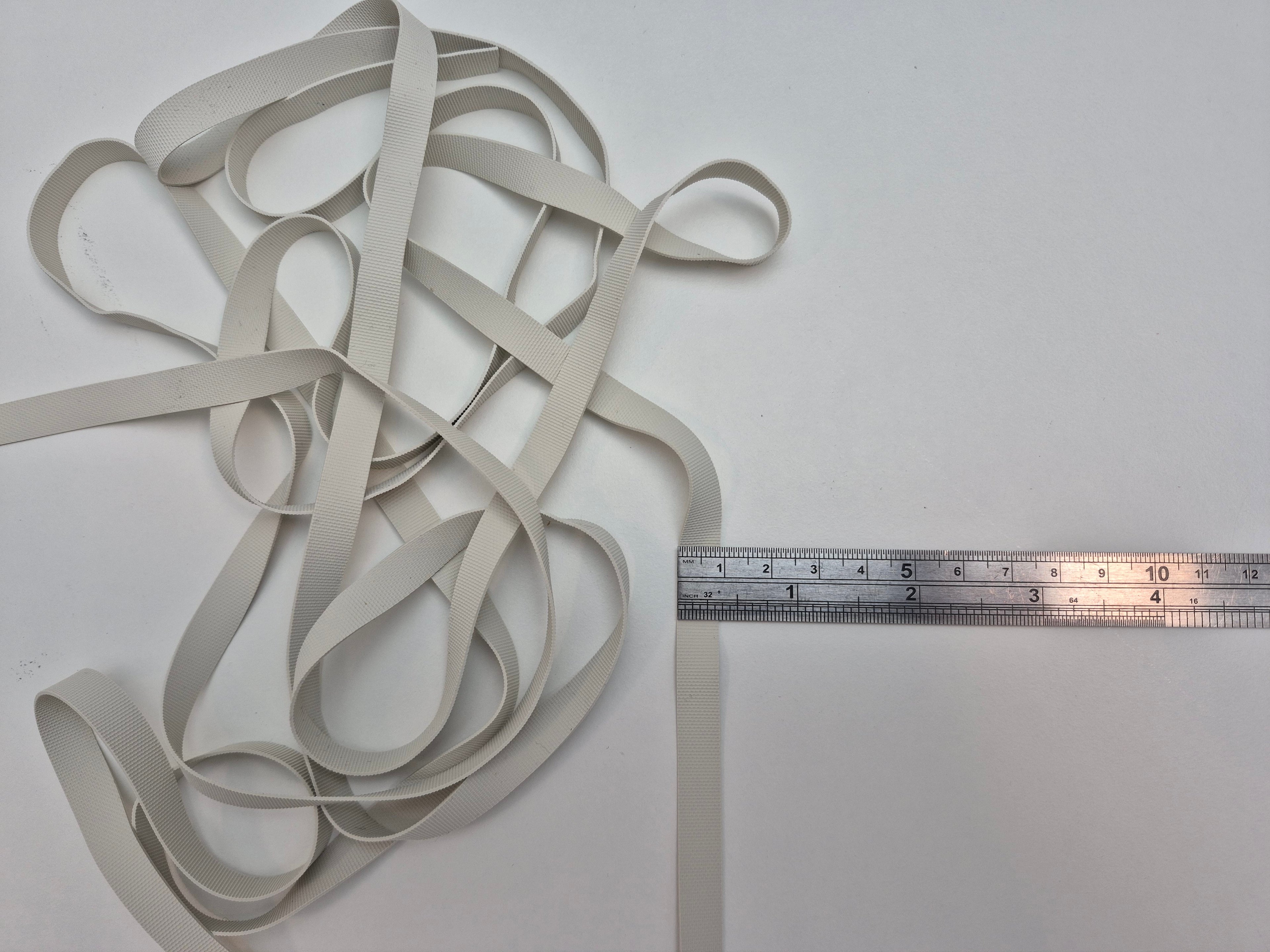 Elastic Filpar Ribbed 3/8" (9mm) Off White $/m