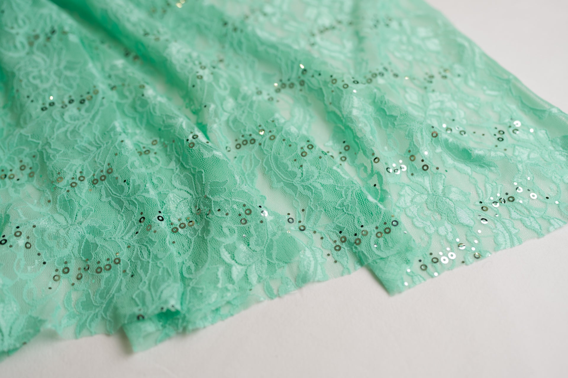 Stretch Lace Elegant Mint $/foot