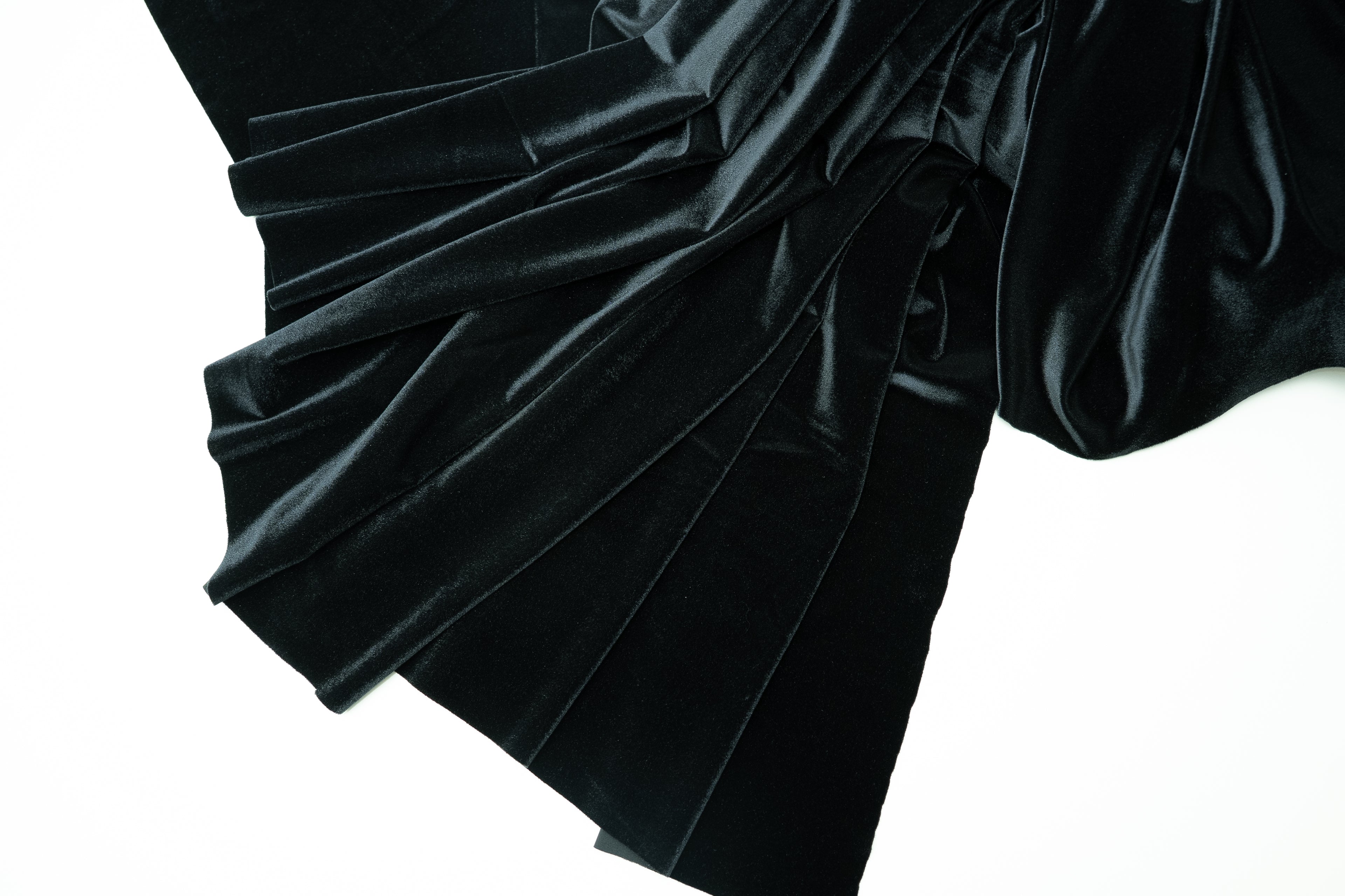 Stretchy Velvet Carvico Panama Nero $/foot