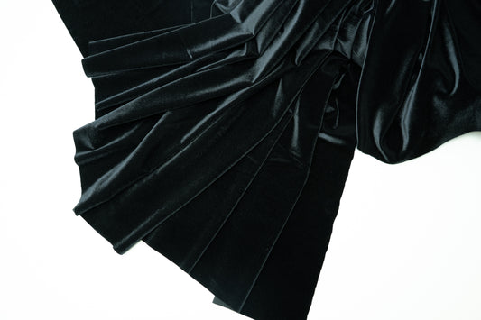 Stretchy Velvet Carvico Panama Nero $/foot