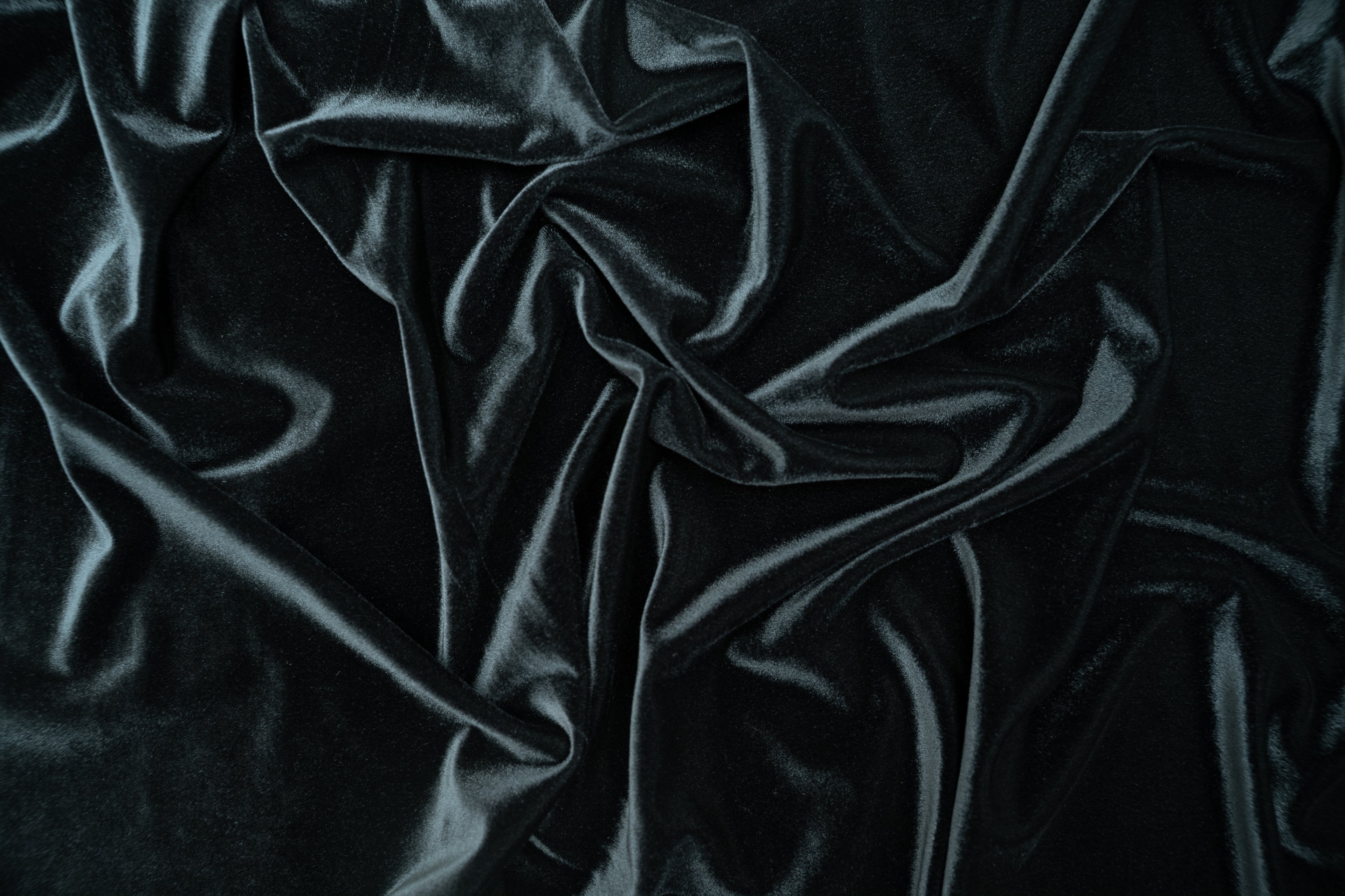 Stretchy Velvet Carvico Panama Nero $/foot