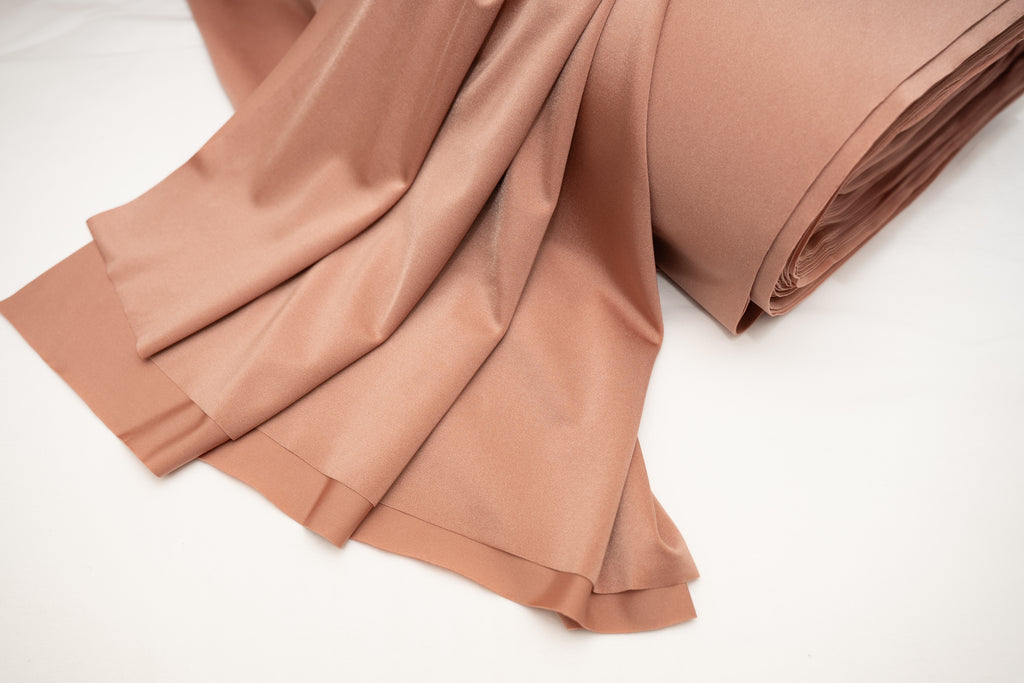 Shiny Spandex Carvico Sumatra Coffee Cream $/foot