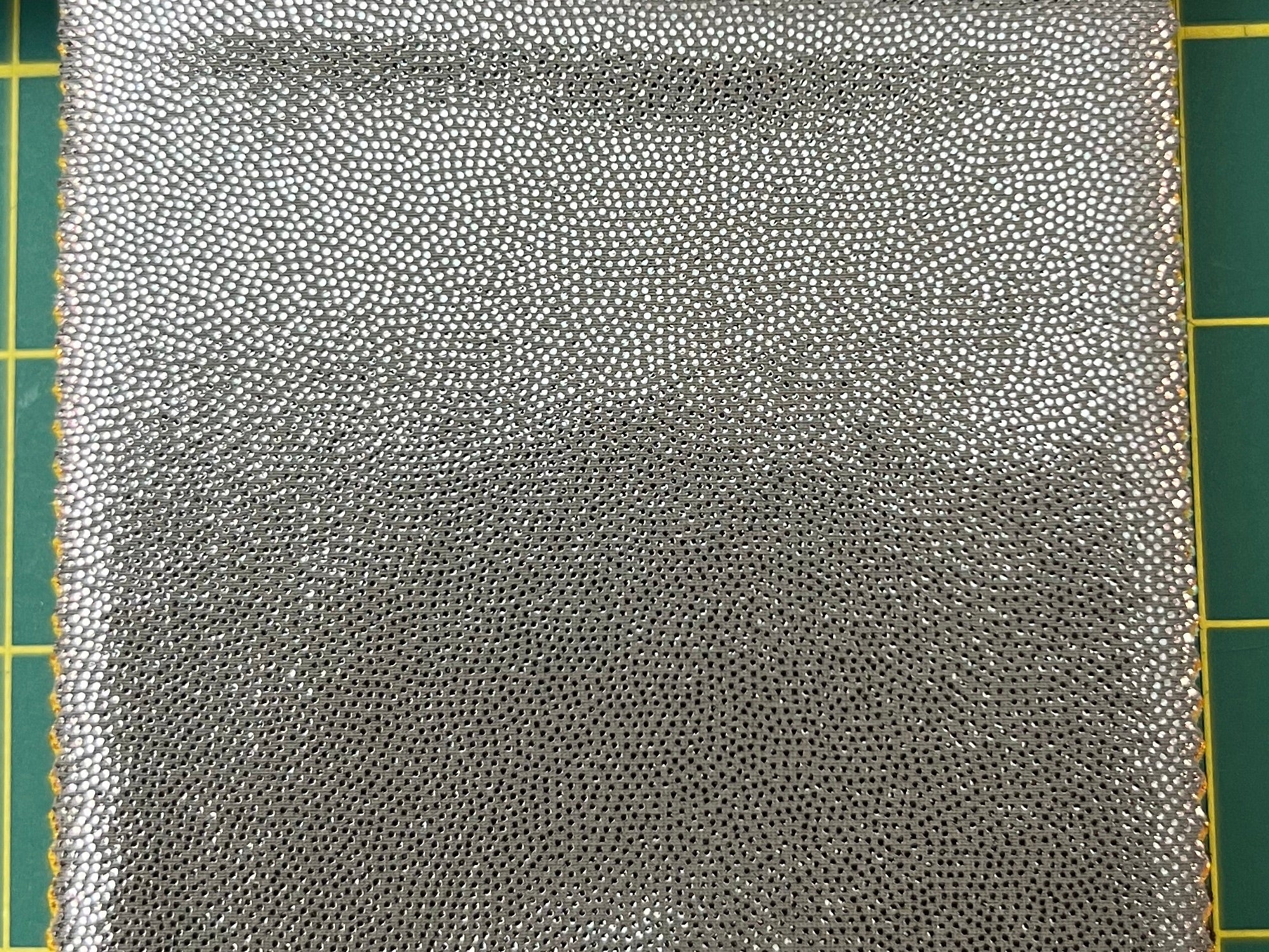 fabric sample foiled spandex lingo grey shimmer