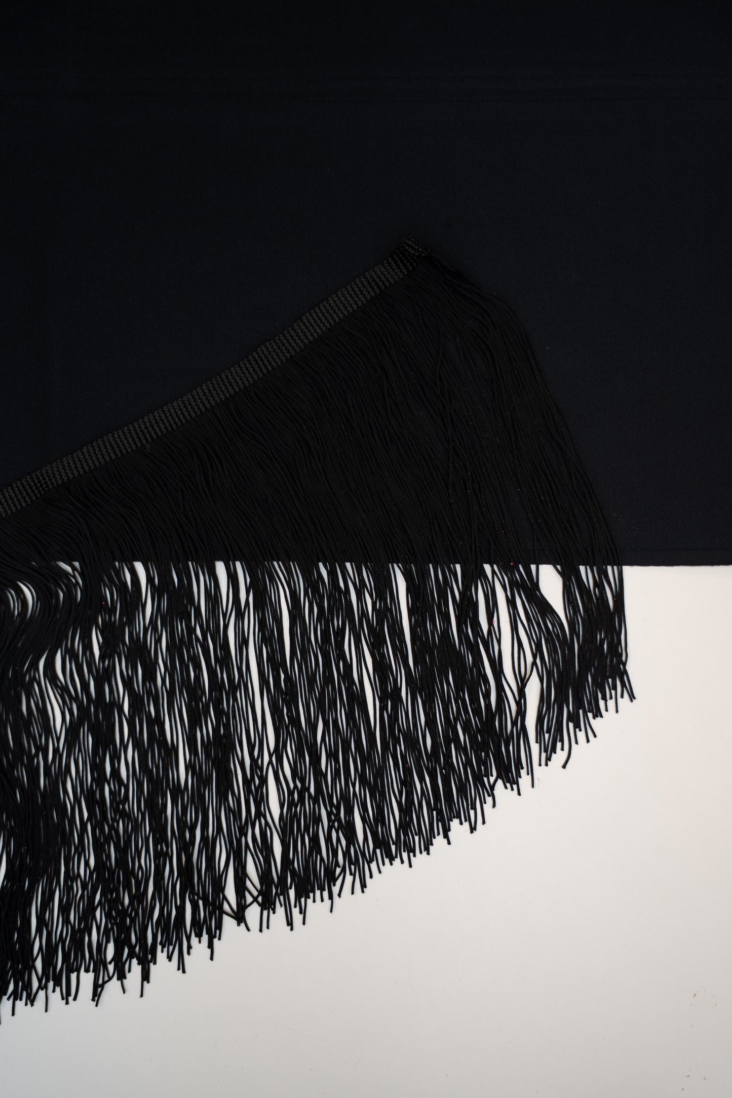 Fringe Ariel 20CM Black Nylon Double Thread $/foot