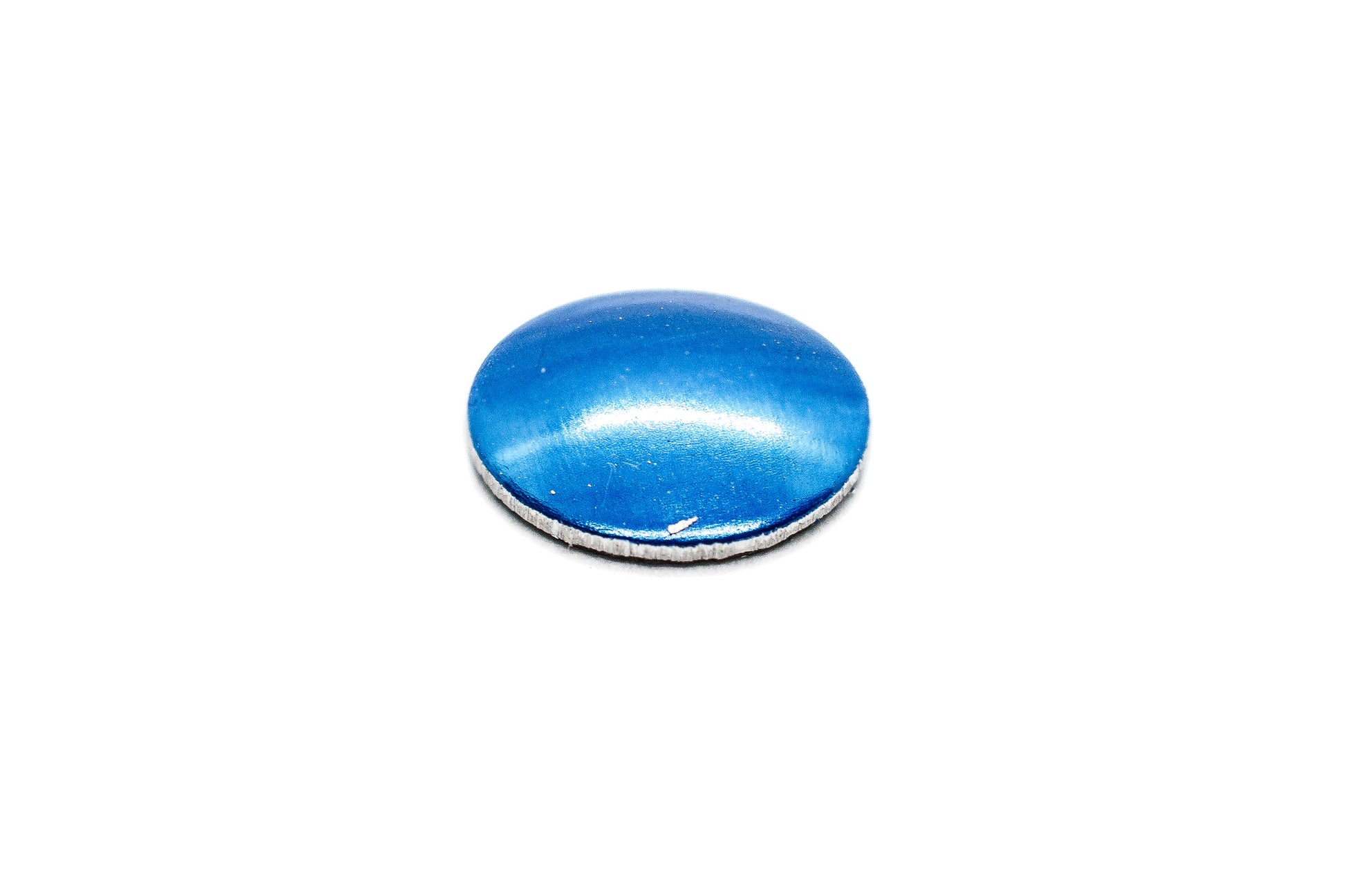 Blue round object on a white background