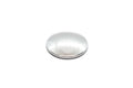 Silver metallic object on a white background