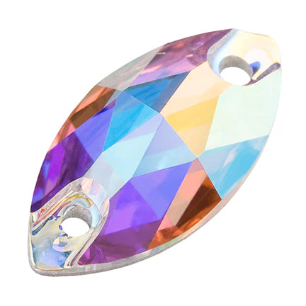 Image of Crystal AB ♦ Preciosa® Sew-On Navette