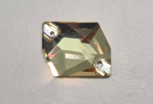 Square-shaped crystal stone on a gray background